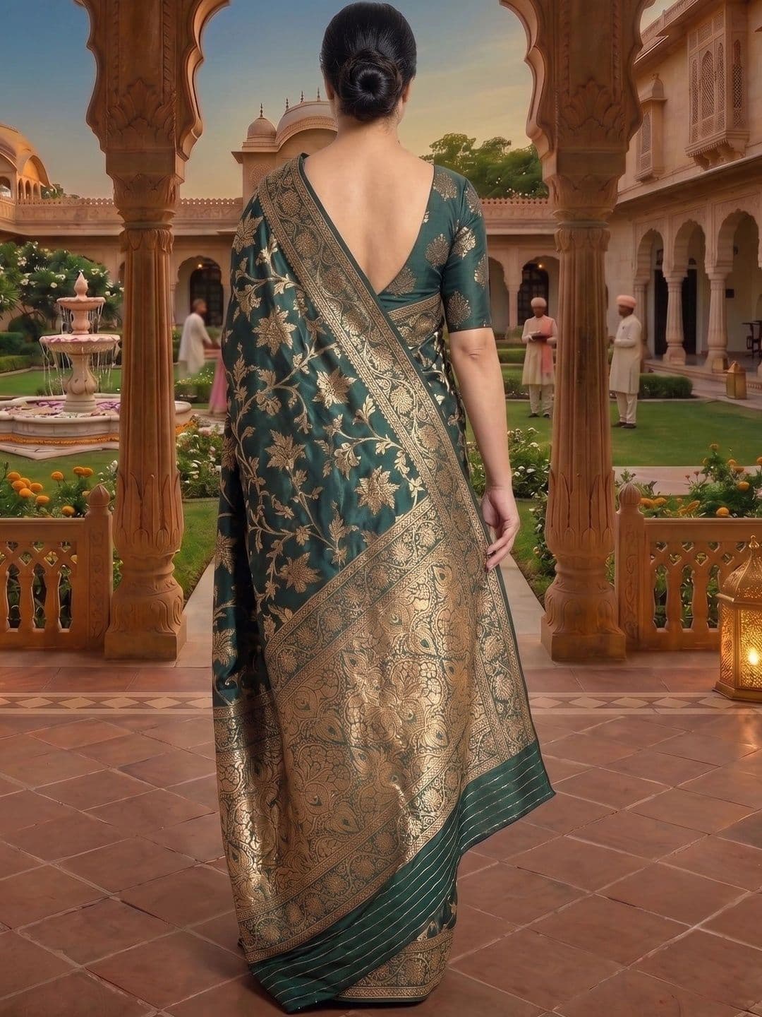 Dinesh Ethnic Traditional Wear Woven Design Zari Art Silk Banarasi Saree thumbnail 7