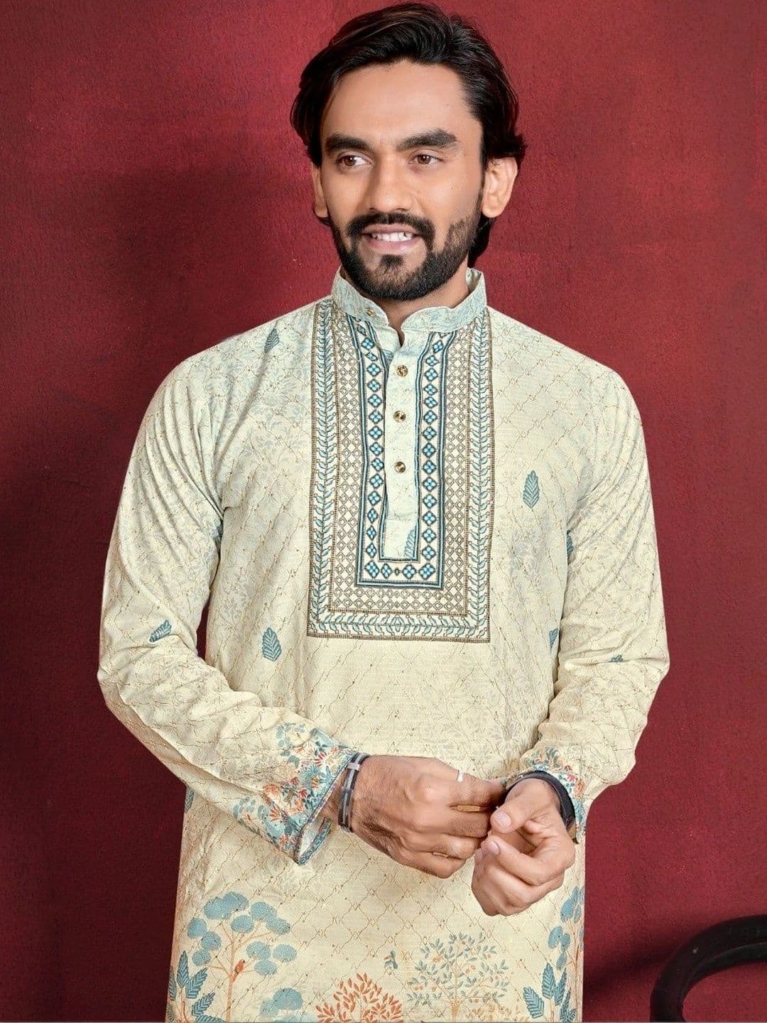 CHARLOTTE GRACIOUS Men Ethnic Motifs Printed Kurta thumbnail 2