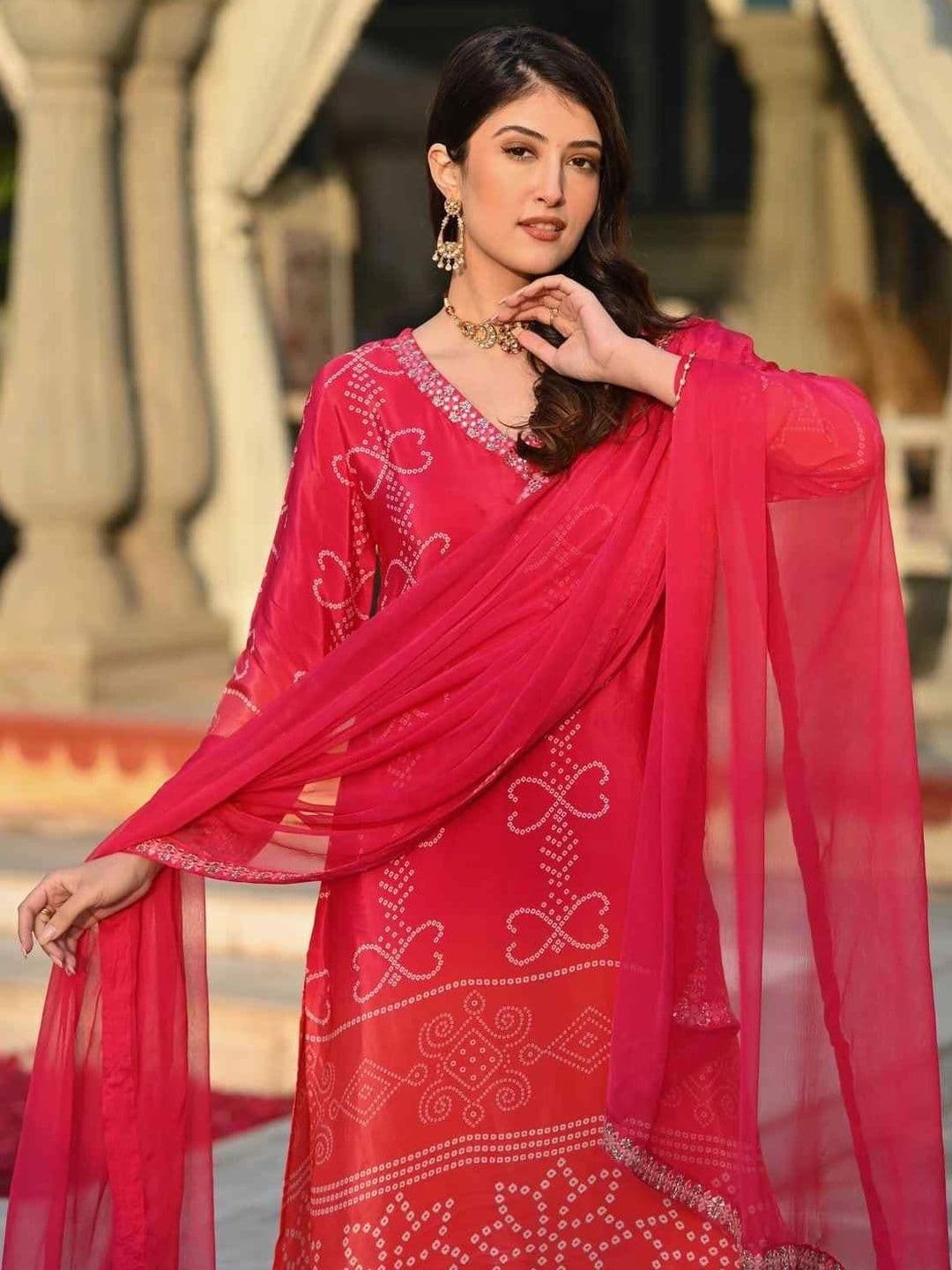 KRISKA Women Ethnic Motifs Printed Regular Kurta with Trousers & With Dupatta thumbnail 3