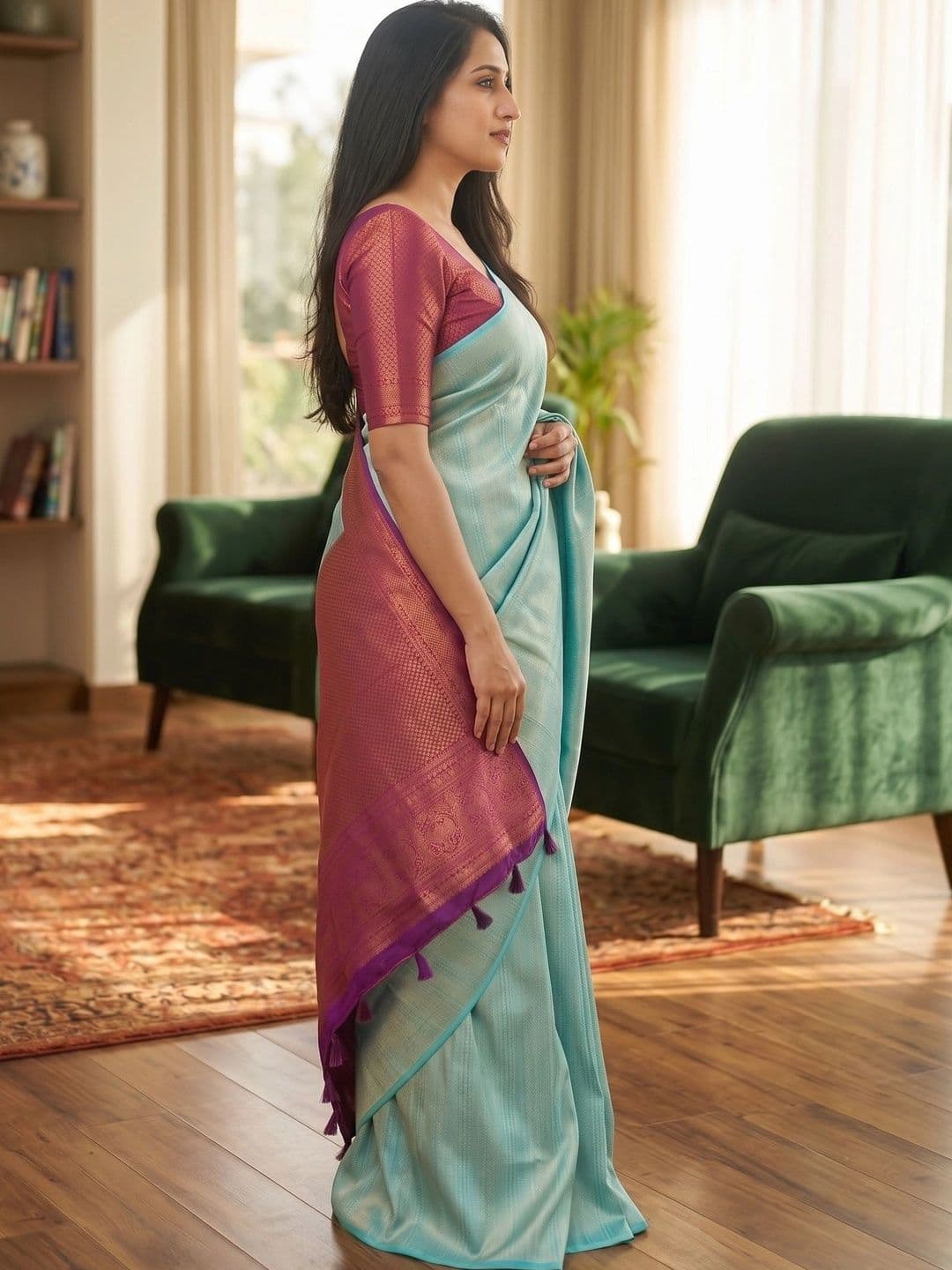Aman's Impero Woven Design Zari Art Silk Banarasi Saree thumbnail 4