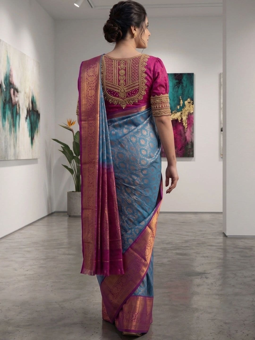 YASHASVI FASHION Woven Design Zari Art Silk Banarasi Saree thumbnail 6