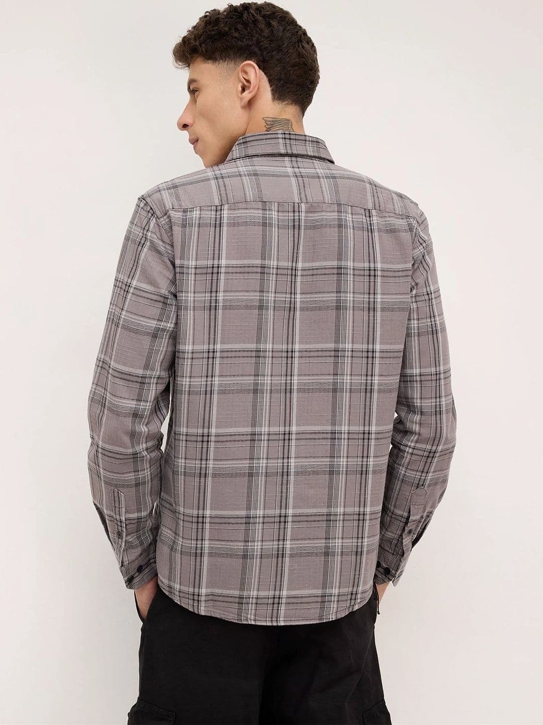 VASTRADO Men Classic Slim Fit Checked Casual Shirt thumbnail 7