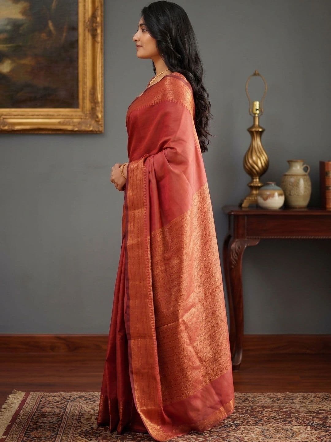 ZARA STAR Woven Design Zari Art Silk Banarasi Saree thumbnail 4