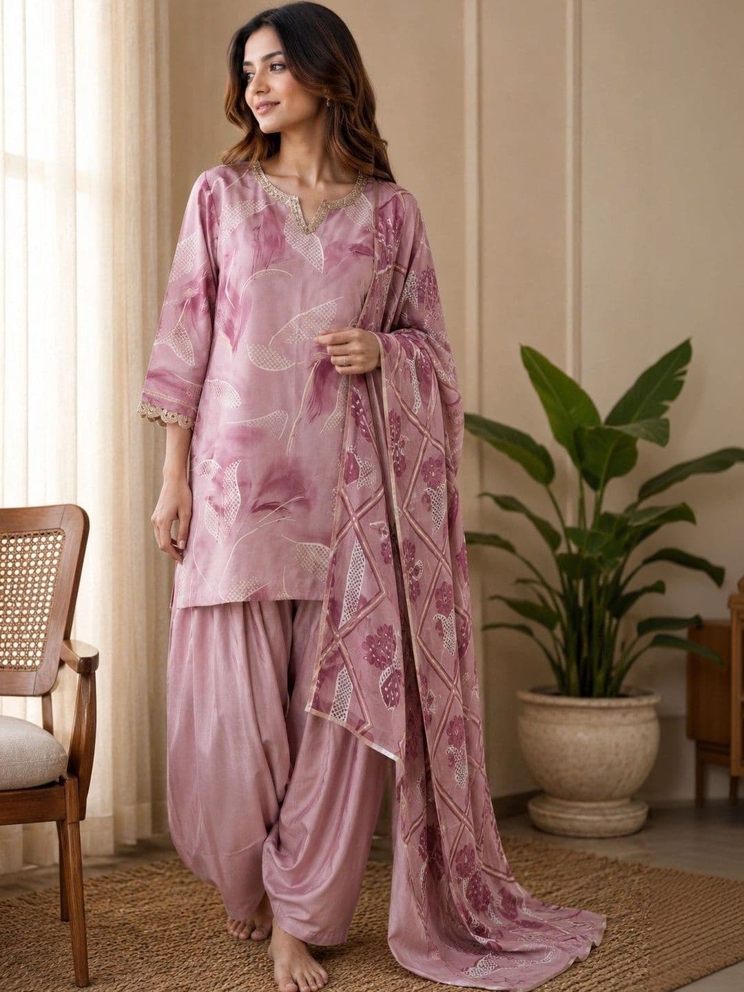 Anouk Women Floral Printed Regular Kurta with Patiala & With Dupatta - view 1
