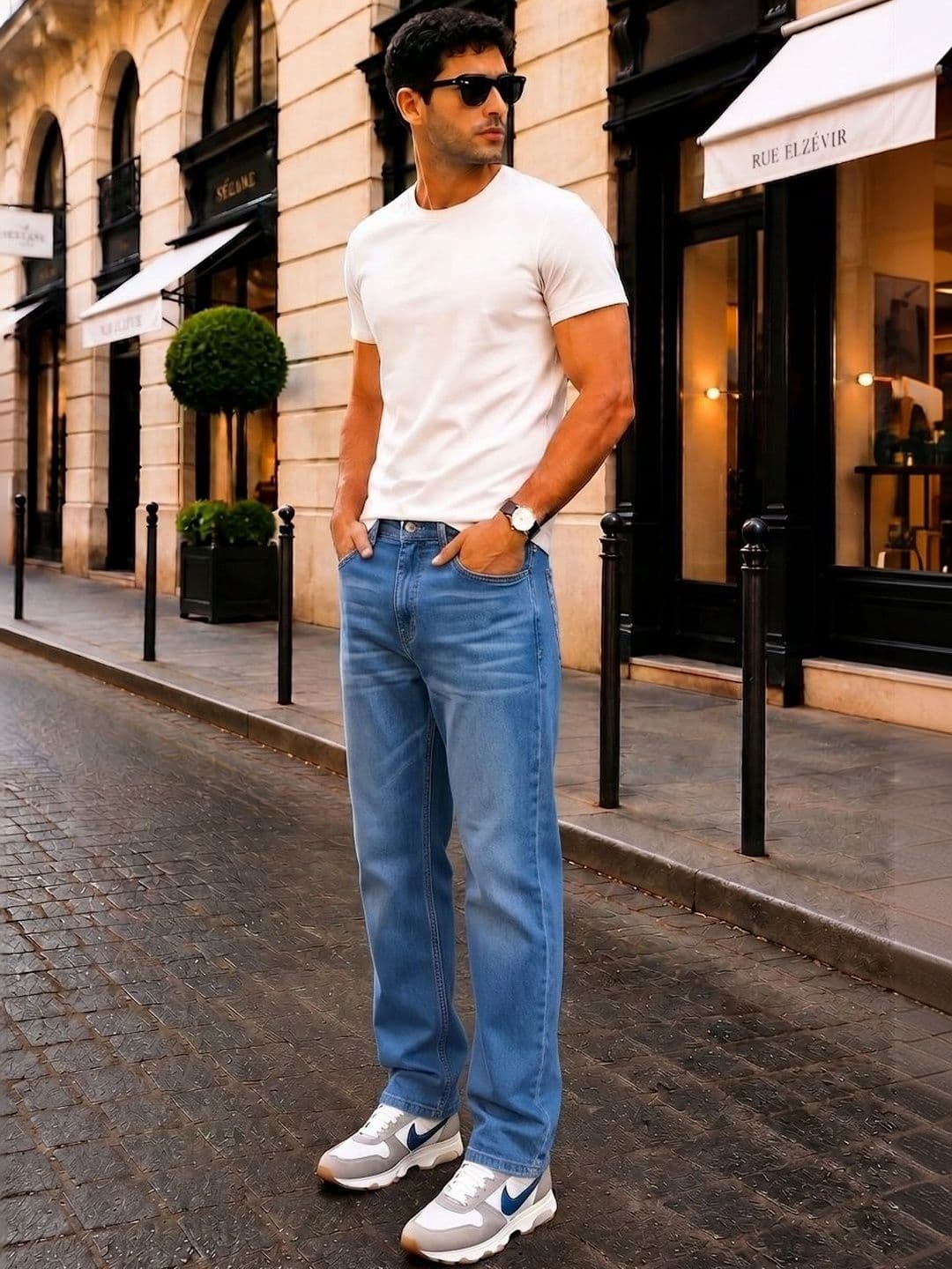 zayla Men Jean Regular Fit Mid-Rise Light Fade Stretchable Jeans - view 1