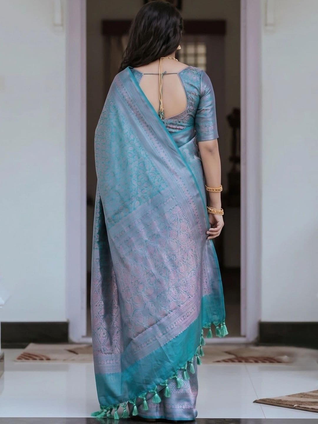 AJ FASHION PLUS Woven Design Zari Art Silk Banarasi Saree thumbnail 6
