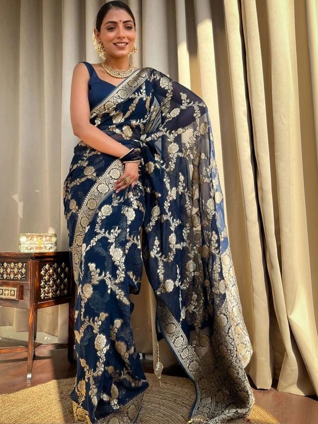 revika Woven Design Zari Art Silk Designer Kanjeevaram Saree - view 1