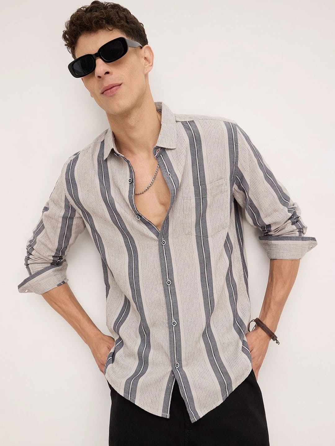 VASTRADO Men Classic Slim Fit Striped Casual Shirt - view 1