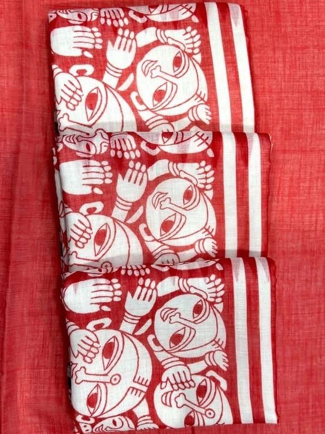 ADR CHIKANKARI Zari Linen Blend Saree thumbnail 3