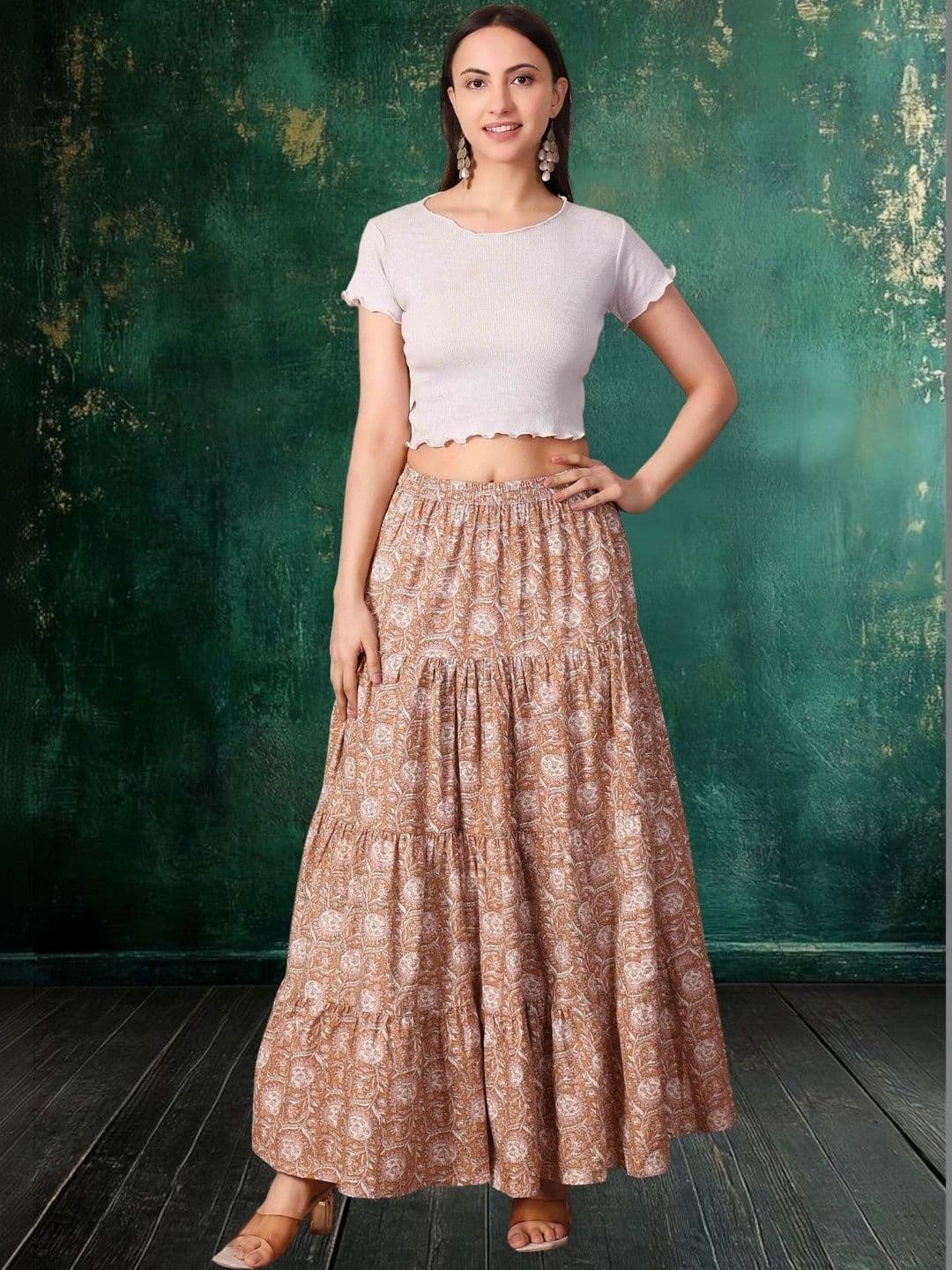 House of Sakhhi Women Floral Tiered Maxi Tiered Skirt thumbnail 3