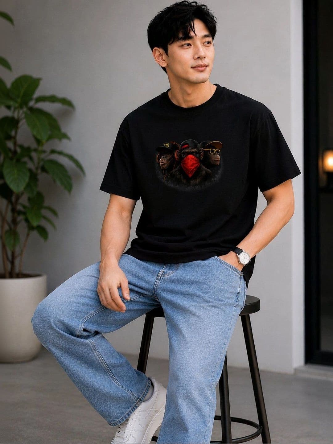 KRYONIX Men Printed Pure Cotton T-shirt thumbnail 2