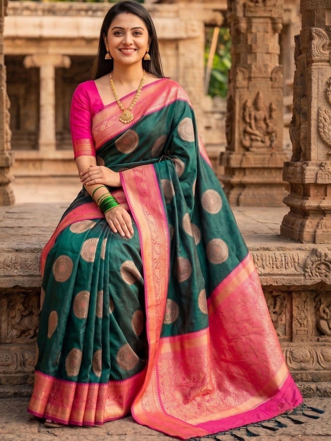 AmiFashion Woven Design Zari Art Silk Banarasi Saree thumbnail 6