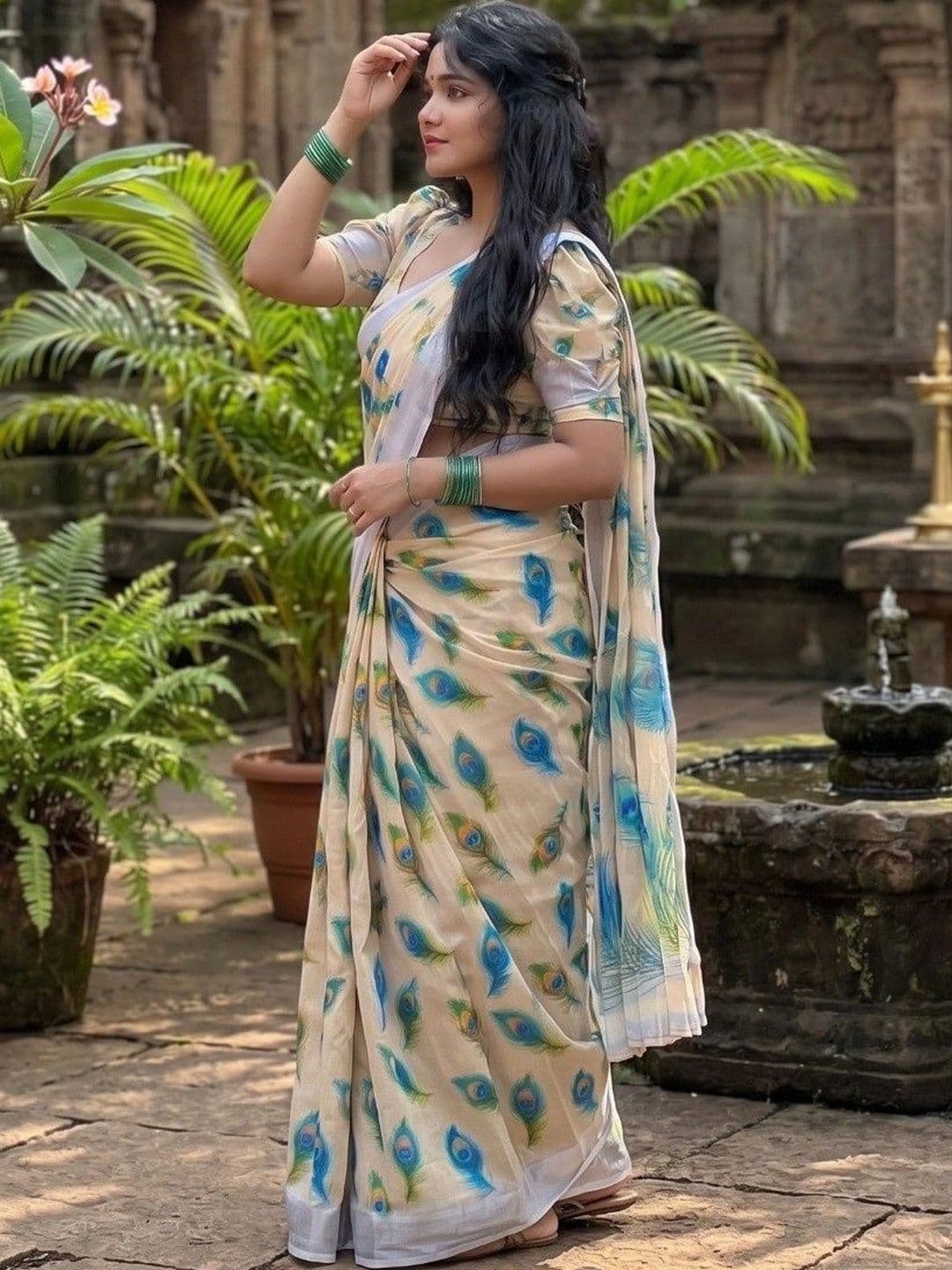 nejadhari tax Women Woven Design Zari Linen Blend Saree thumbnail 2