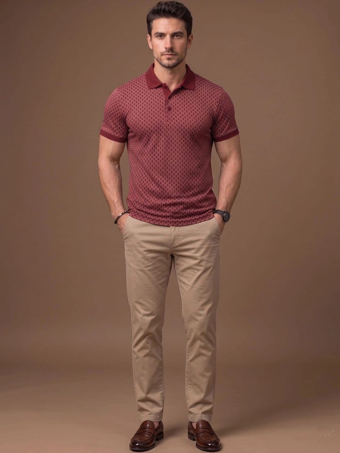 Roadster Men Printed Polo Collar T-shirt thumbnail 4
