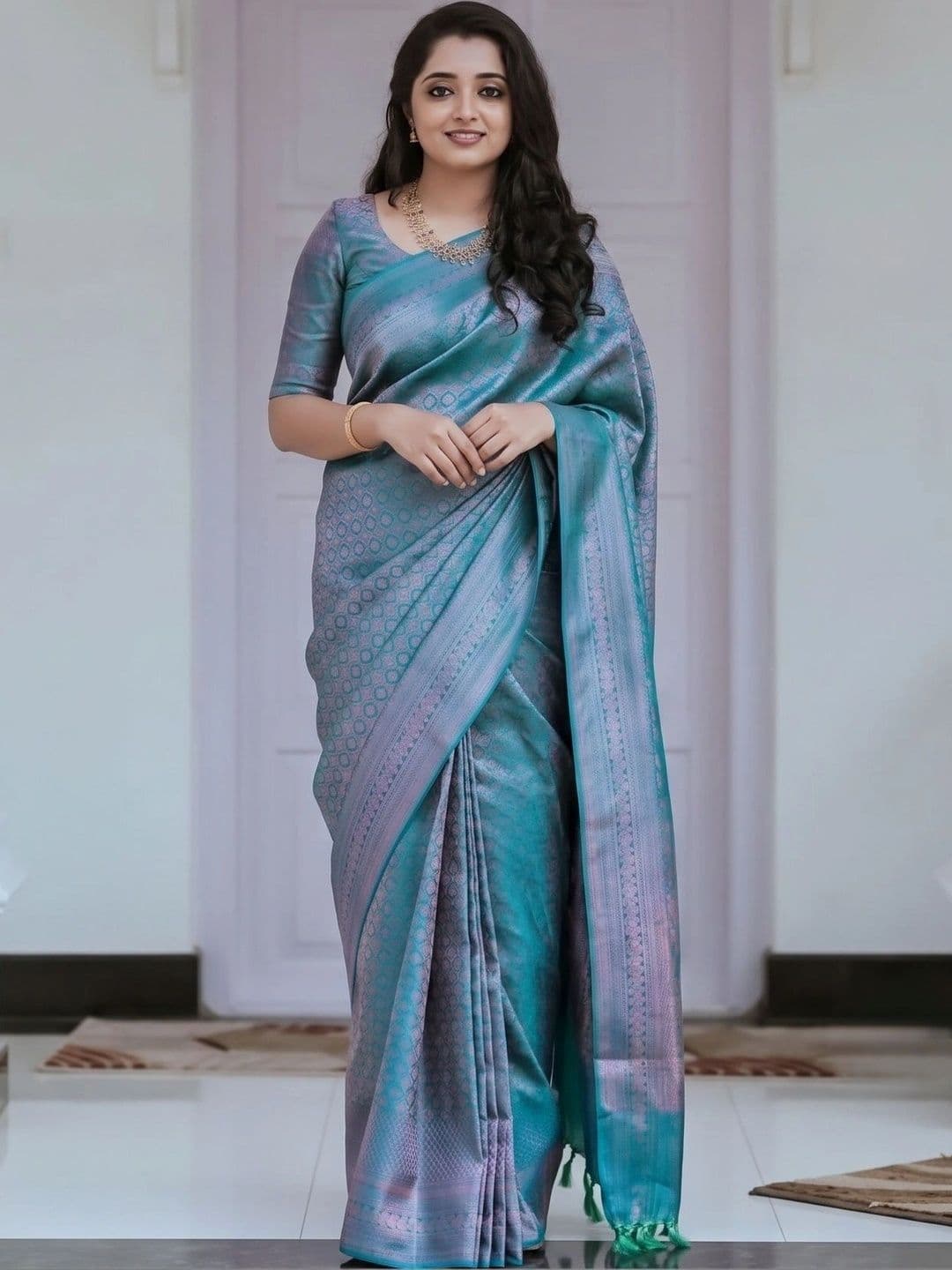 FASHIONIZO Woven Design Zari Art Silk Banarasi Saree - view 1