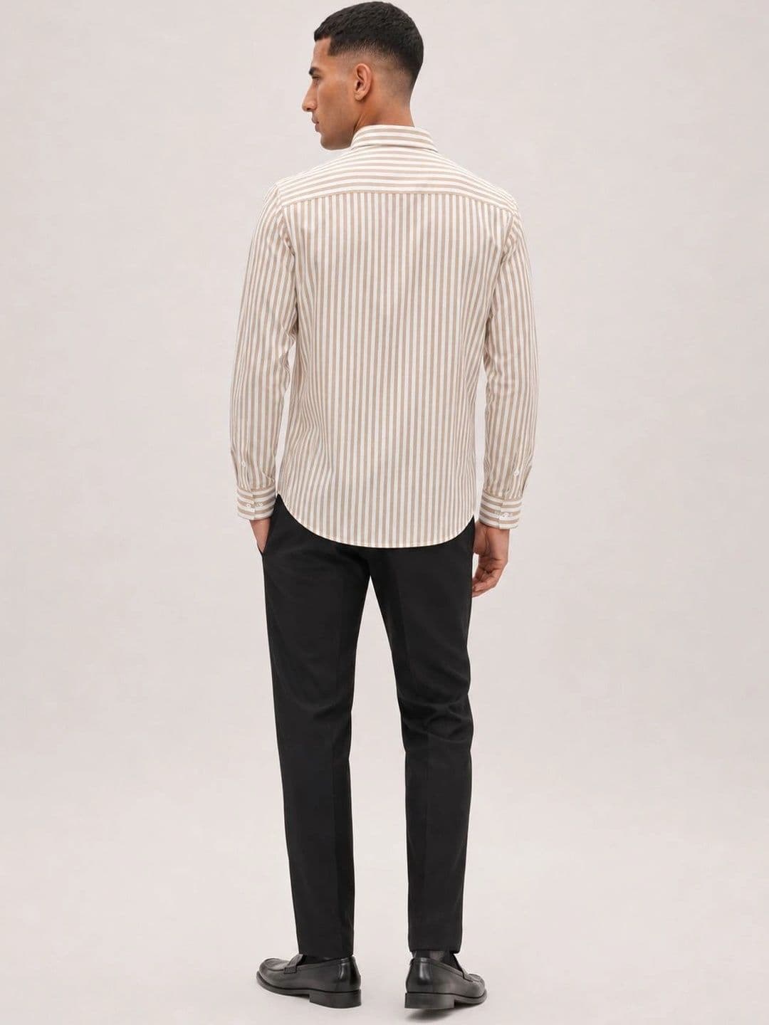R.Code by The Roadster Life Co. Men Standard Striped Casual Shirt thumbnail 2