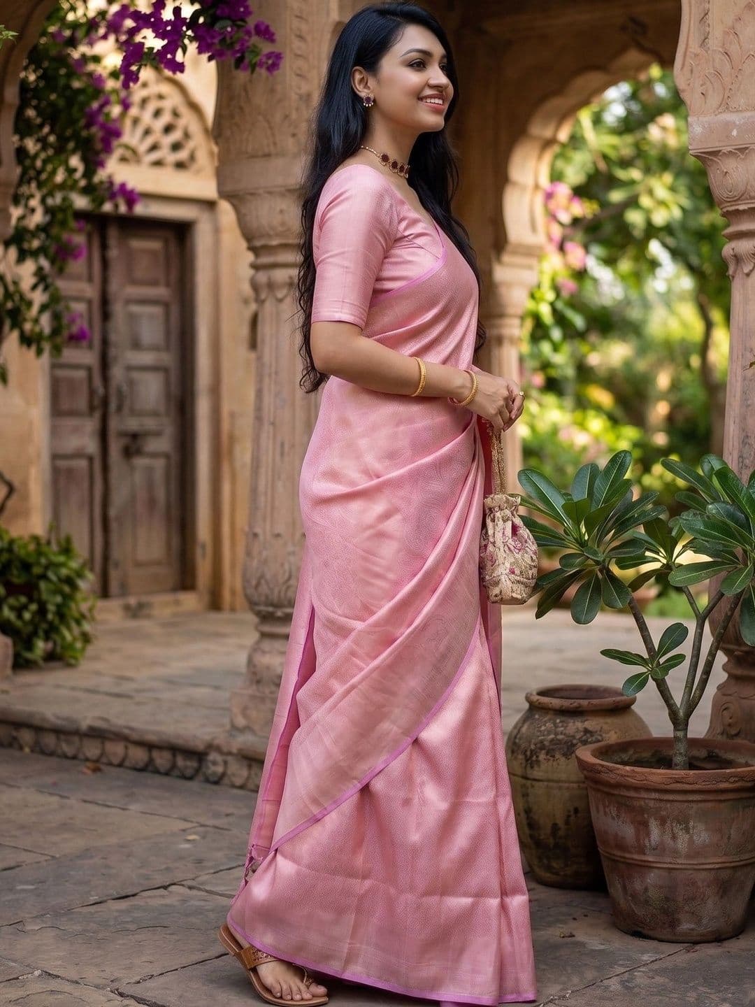 FASHIONIZO Woven Design Zari Art Silk Banarasi Saree thumbnail 2
