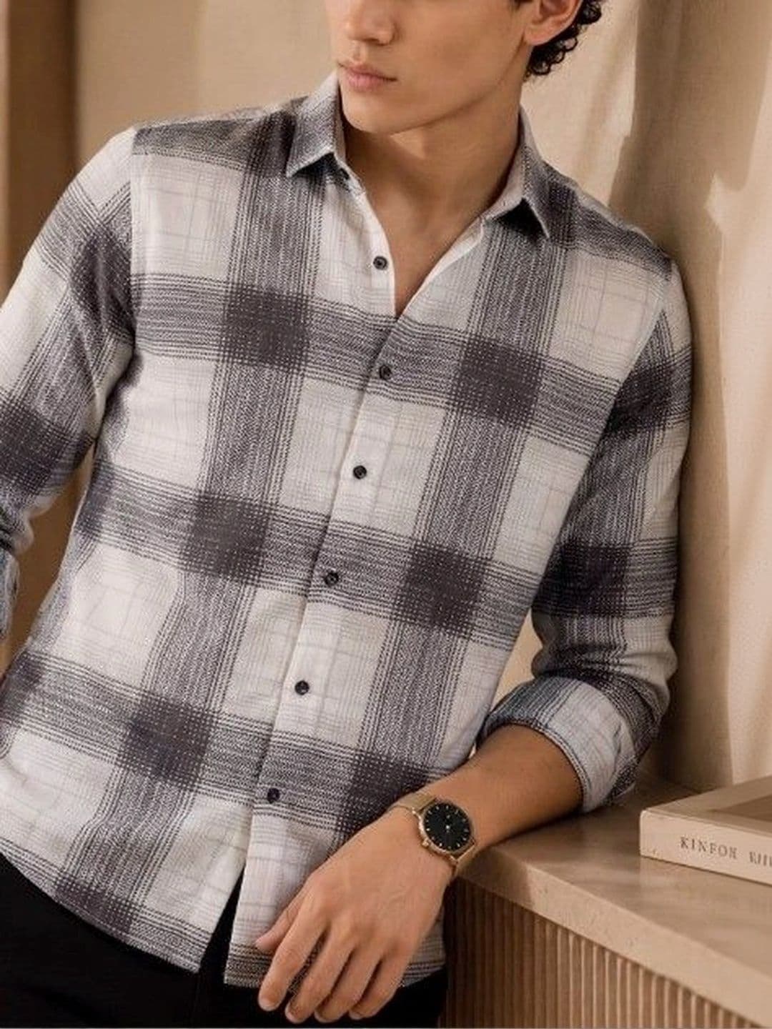 THE MOLEN Men Comfort Gingham Checks Checked Casual Shirt thumbnail 2