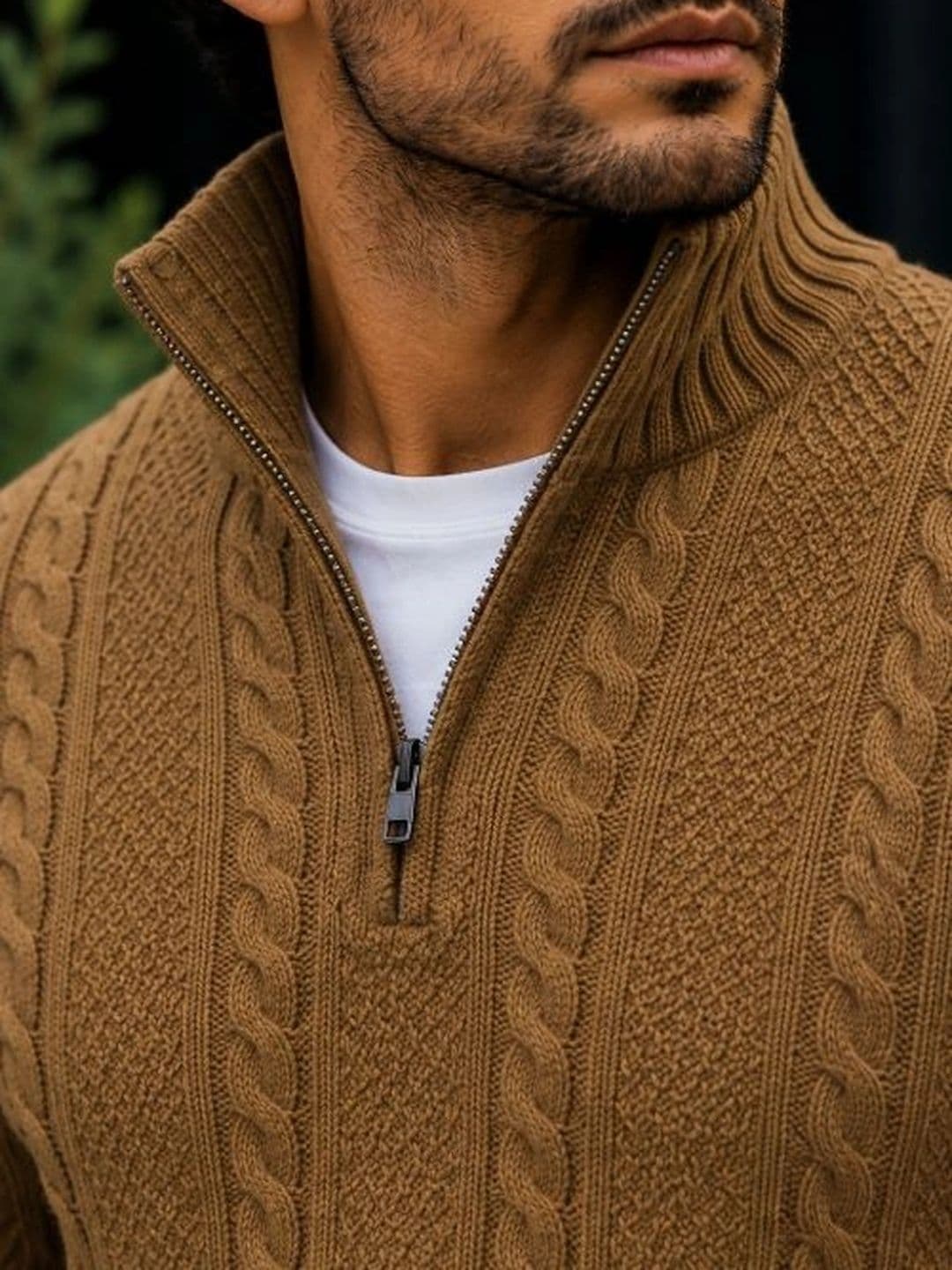 Badlook Men Cable Knit Woollen Pullover thumbnail 2