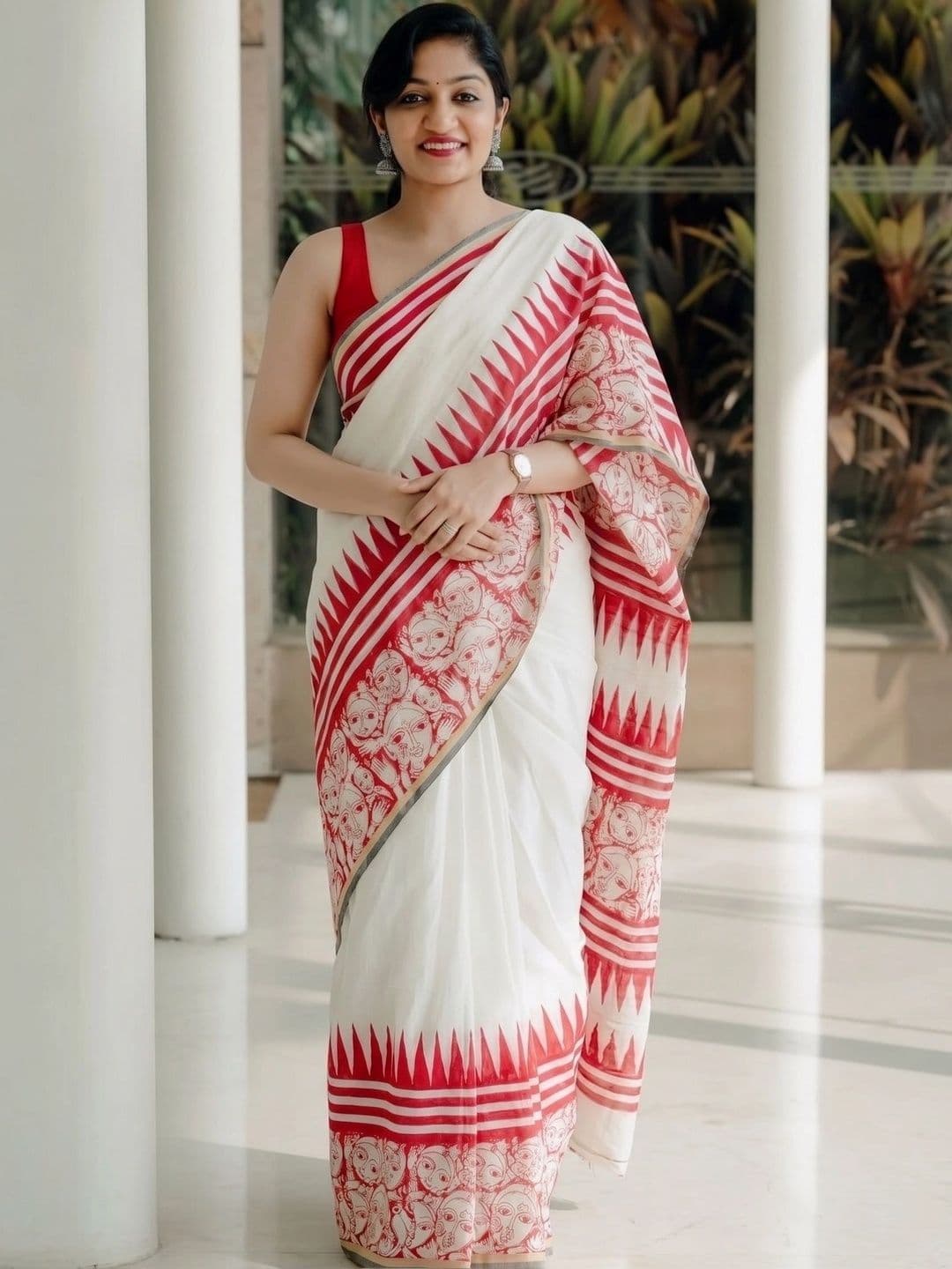 ABC ANY BUDY CLEAN Striped Zari Linen Blend Saree - view 1