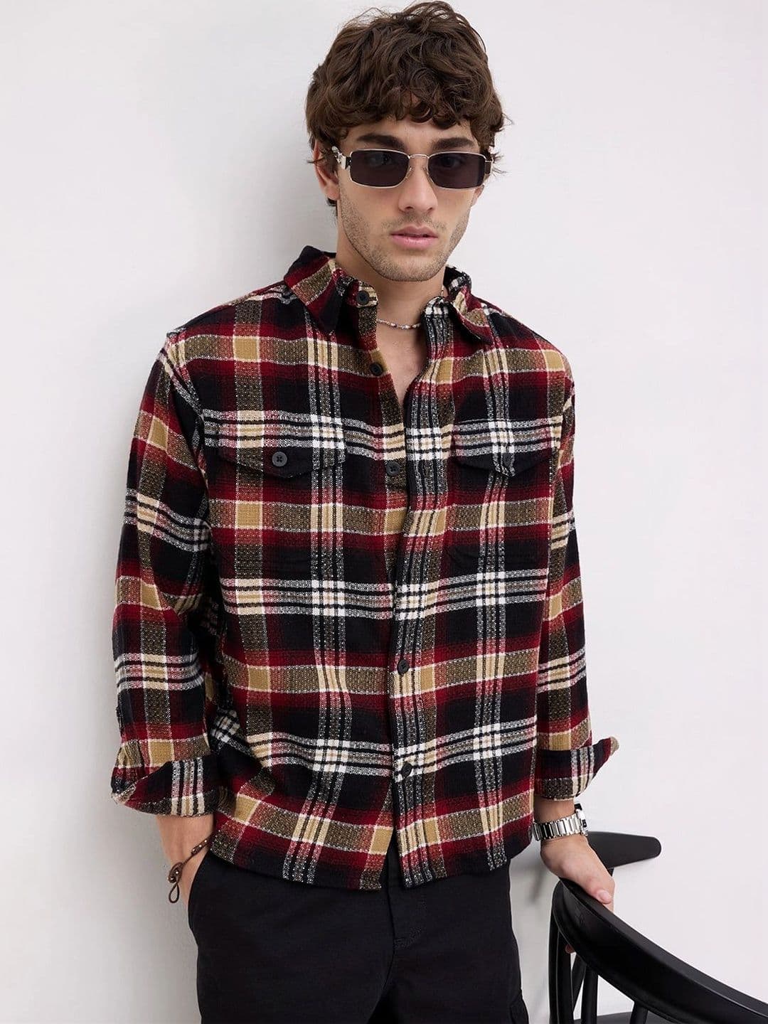 VASTRADO Men Classic Checked Casual Shirt thumbnail 7