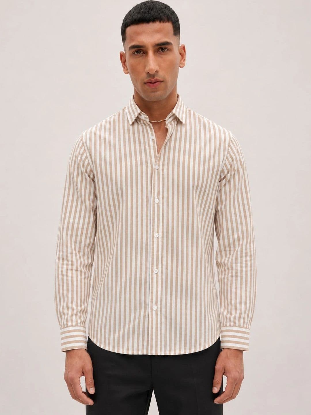 R.Code by The Roadster Life Co. Men Standard Striped Casual Shirt thumbnail 3