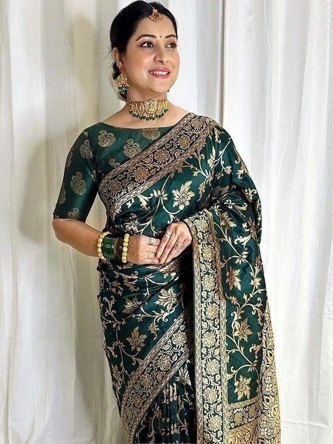 Vidula Fashion Woven Design Zari Art Silk Banarasi Saree thumbnail 3
