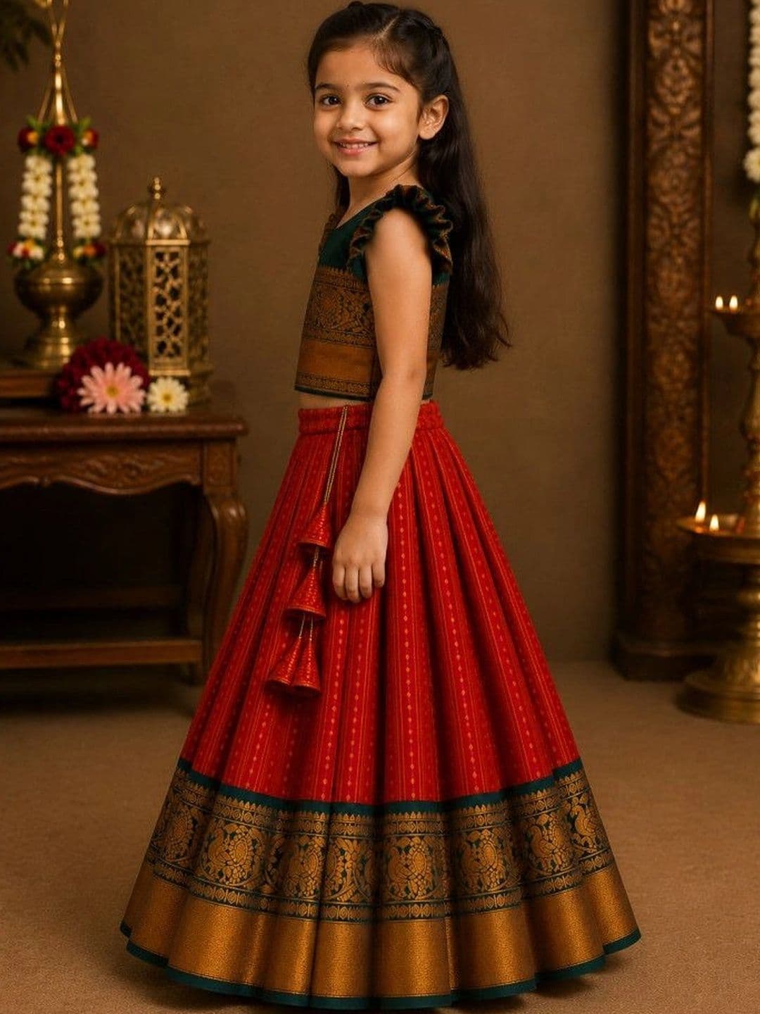 amzira Girls Ready to Wear Lehenga & thumbnail 5