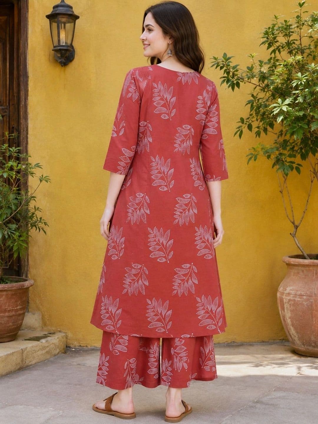 HIVA TRENDZ Women Floral Printed Regular Kurta with Palazzos thumbnail 3