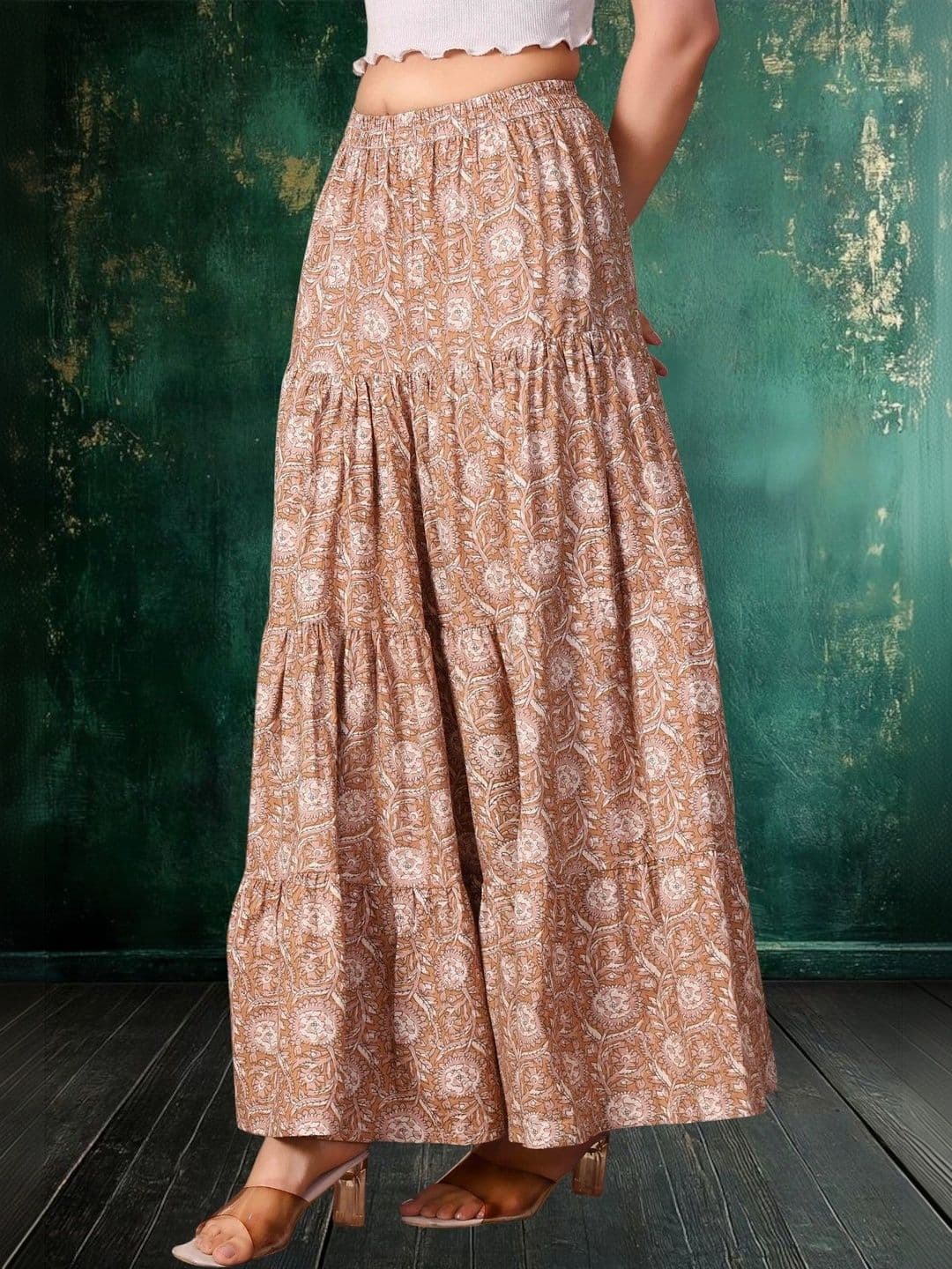House of Sakhhi Women Floral Tiered Maxi Tiered Skirt - view 1