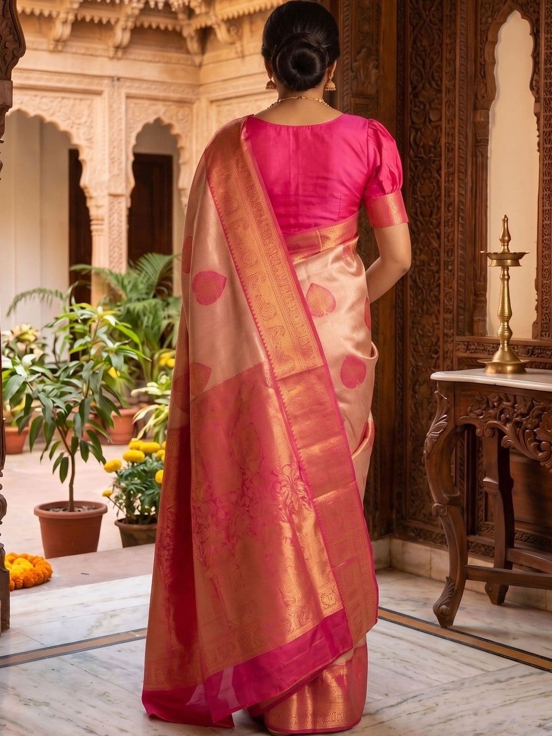 AmiFashion Woven Design Zari Art Silk Banarasi Saree thumbnail 4