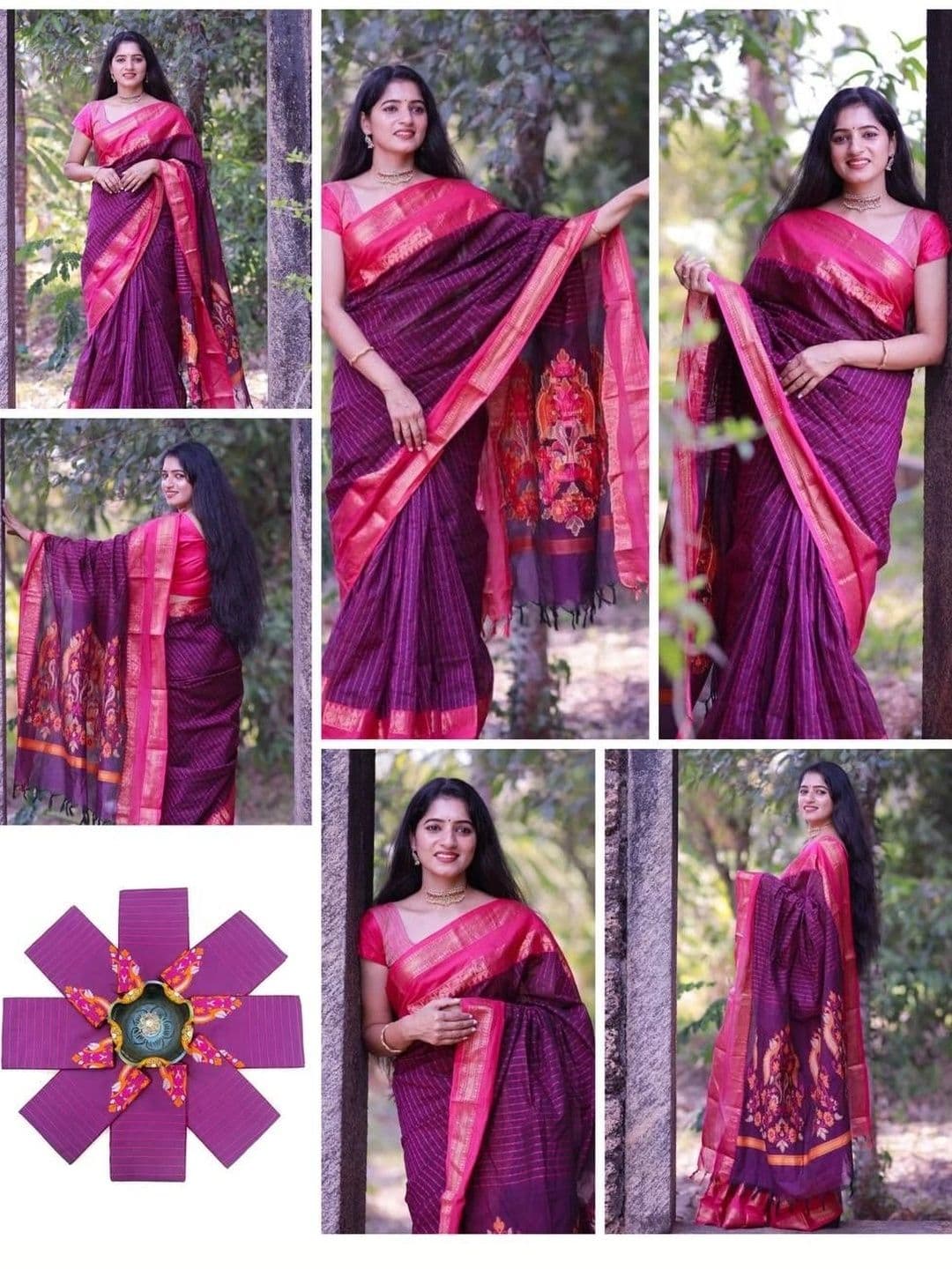 Bhagirath Fashion Striped Zari Art Silk Banarasi Saree thumbnail 4