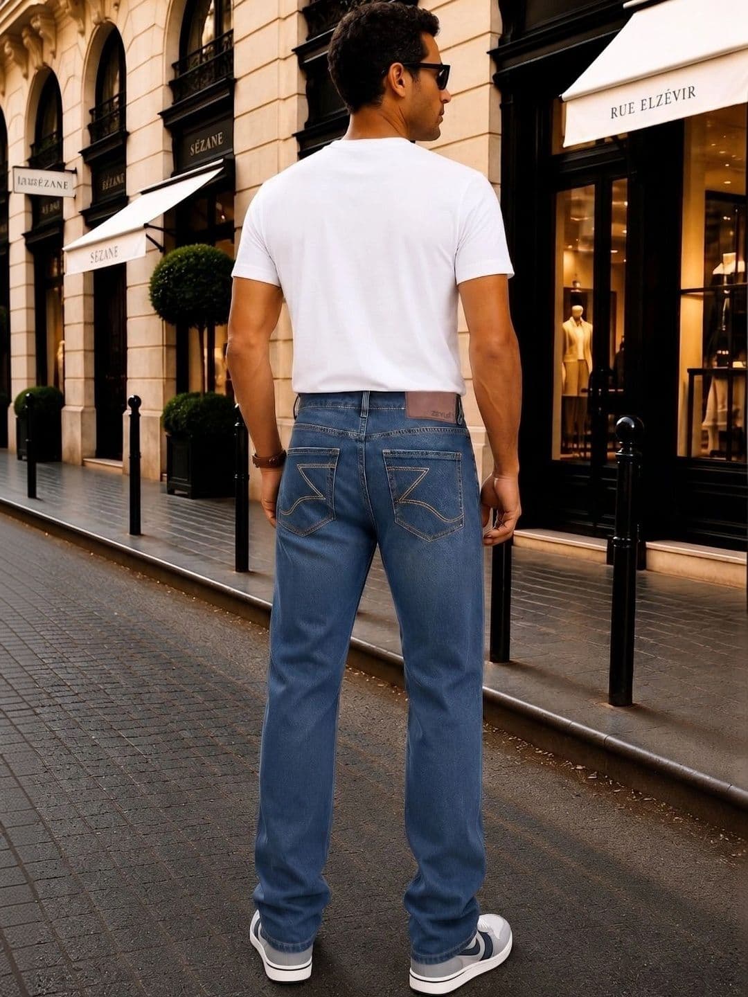 zayla Men Jean Regular Fit Mid-Rise Light Fade Stretchable Jeans thumbnail 4