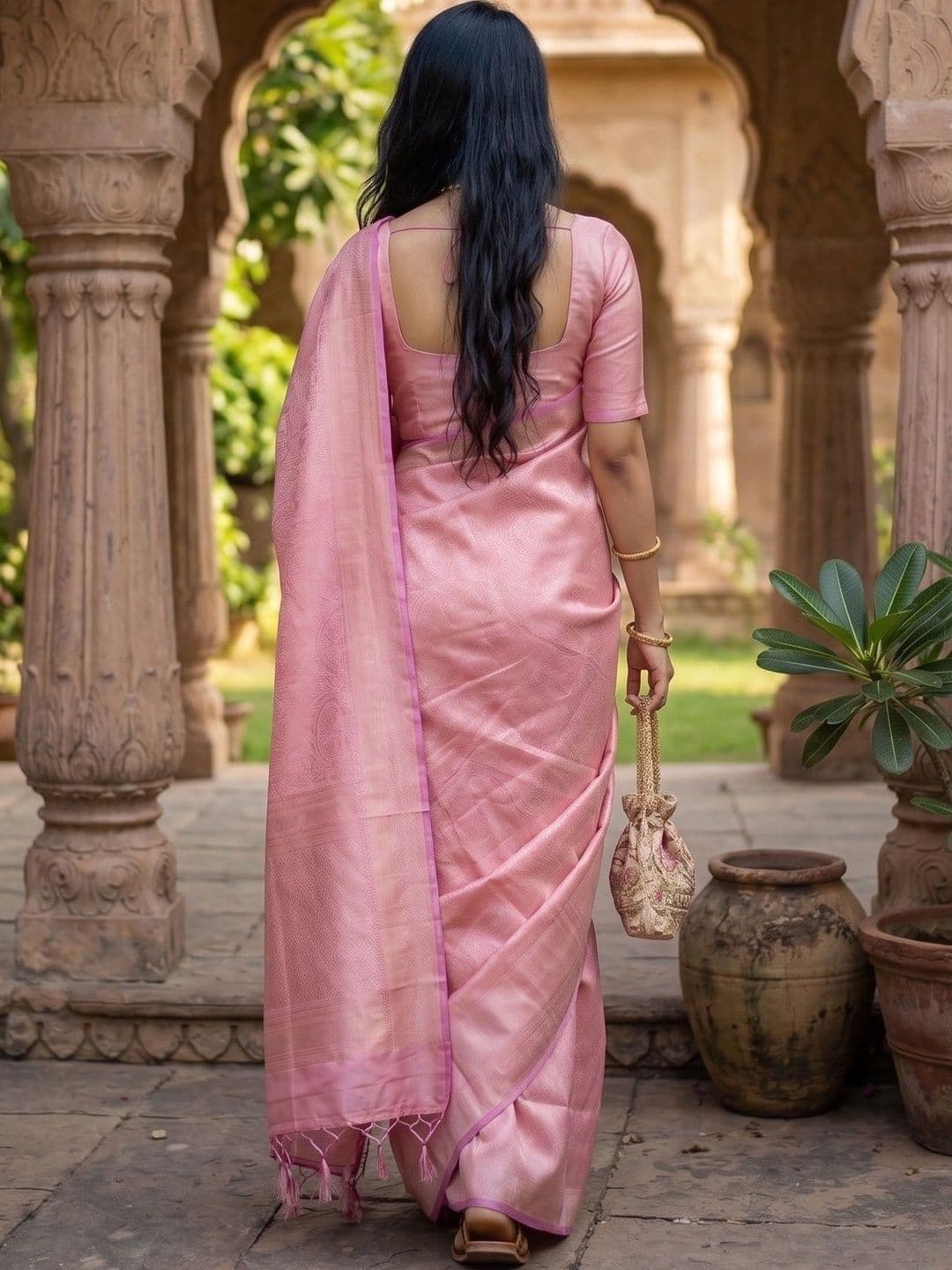 FASHIONIZO Woven Design Zari Art Silk Banarasi Saree thumbnail 5