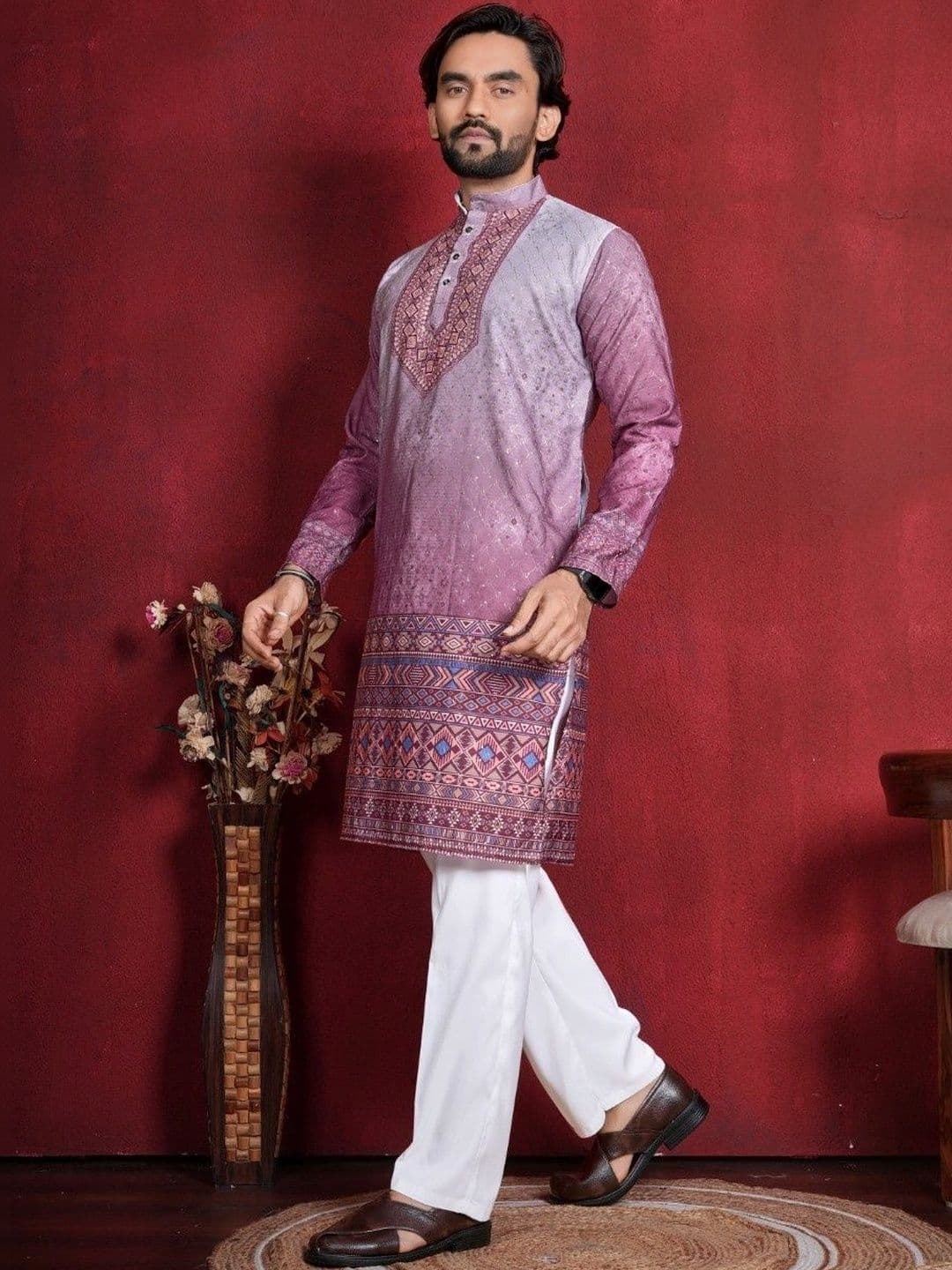 CHARLOTTE GRACIOUS Men Thread Work Kurta thumbnail 5