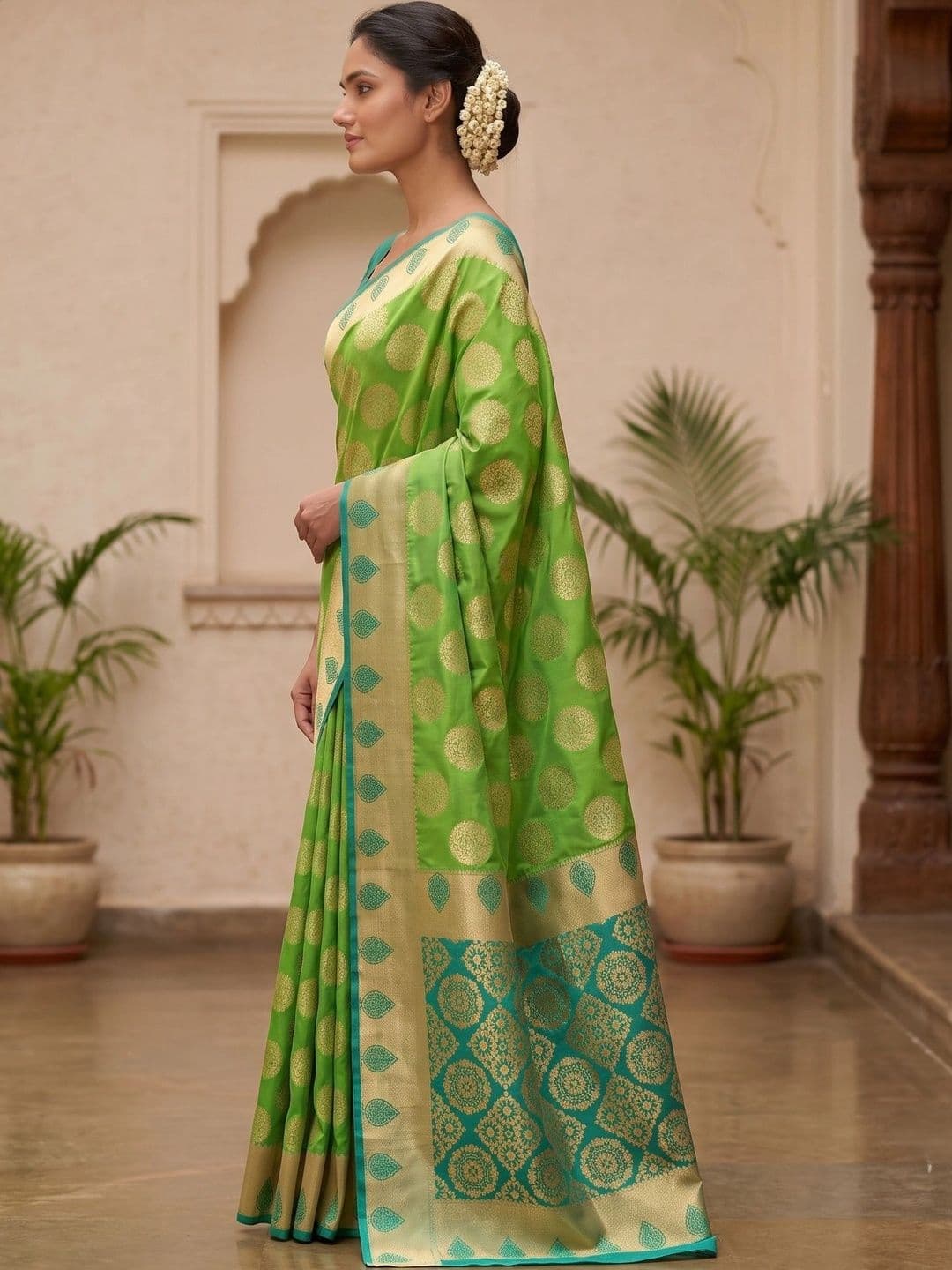 Dinesh Ethnic Traditional Wear Woven Design Zari Art Silk Banarasi Saree thumbnail 3