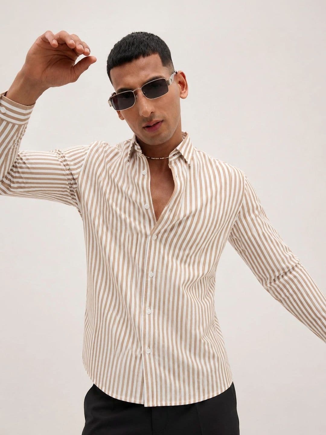 R.Code by The Roadster Life Co. Men Standard Striped Casual Shirt - view 1