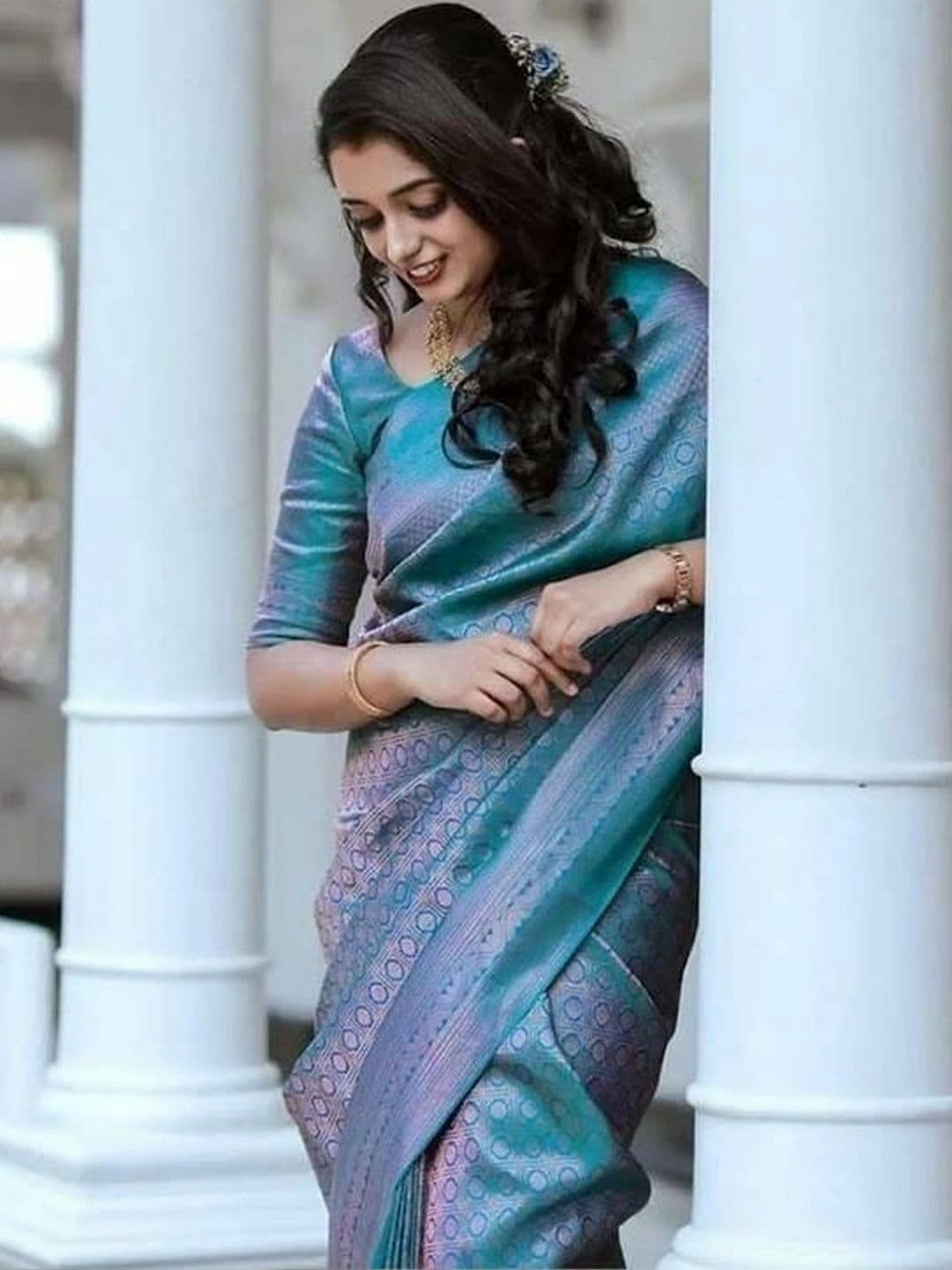 AJ FASHION PLUS Woven Design Zari Art Silk Banarasi Saree thumbnail 2