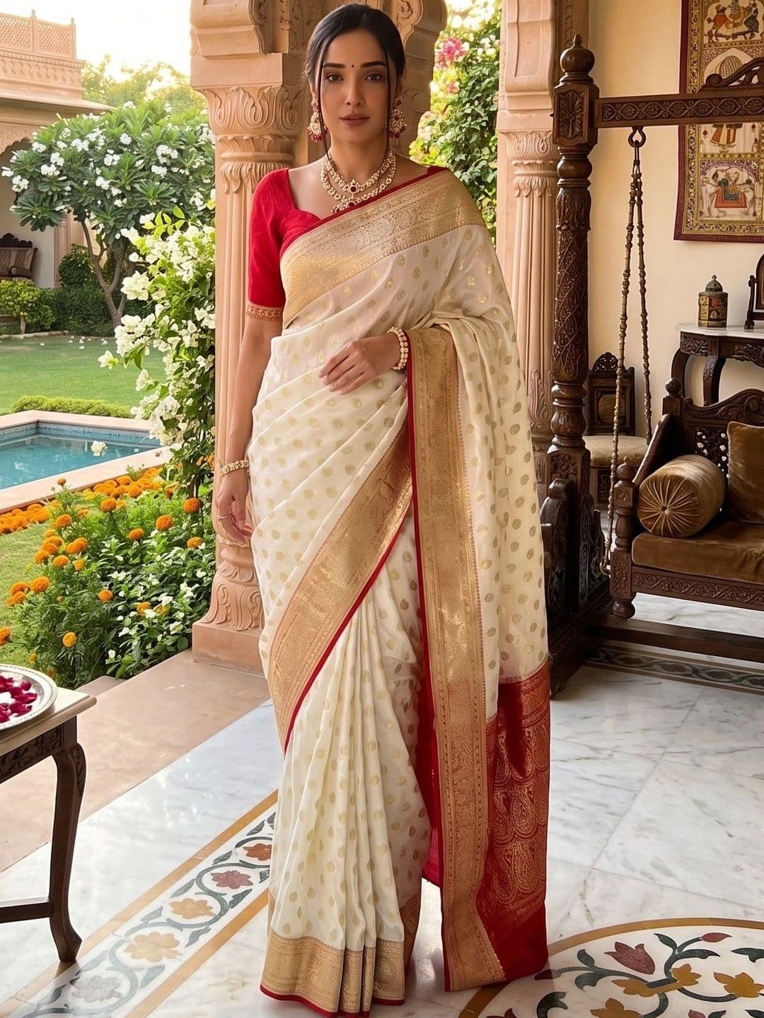 JUICE BEAUTY Woven Design Zari Art Silk Banarasi Saree - view 1