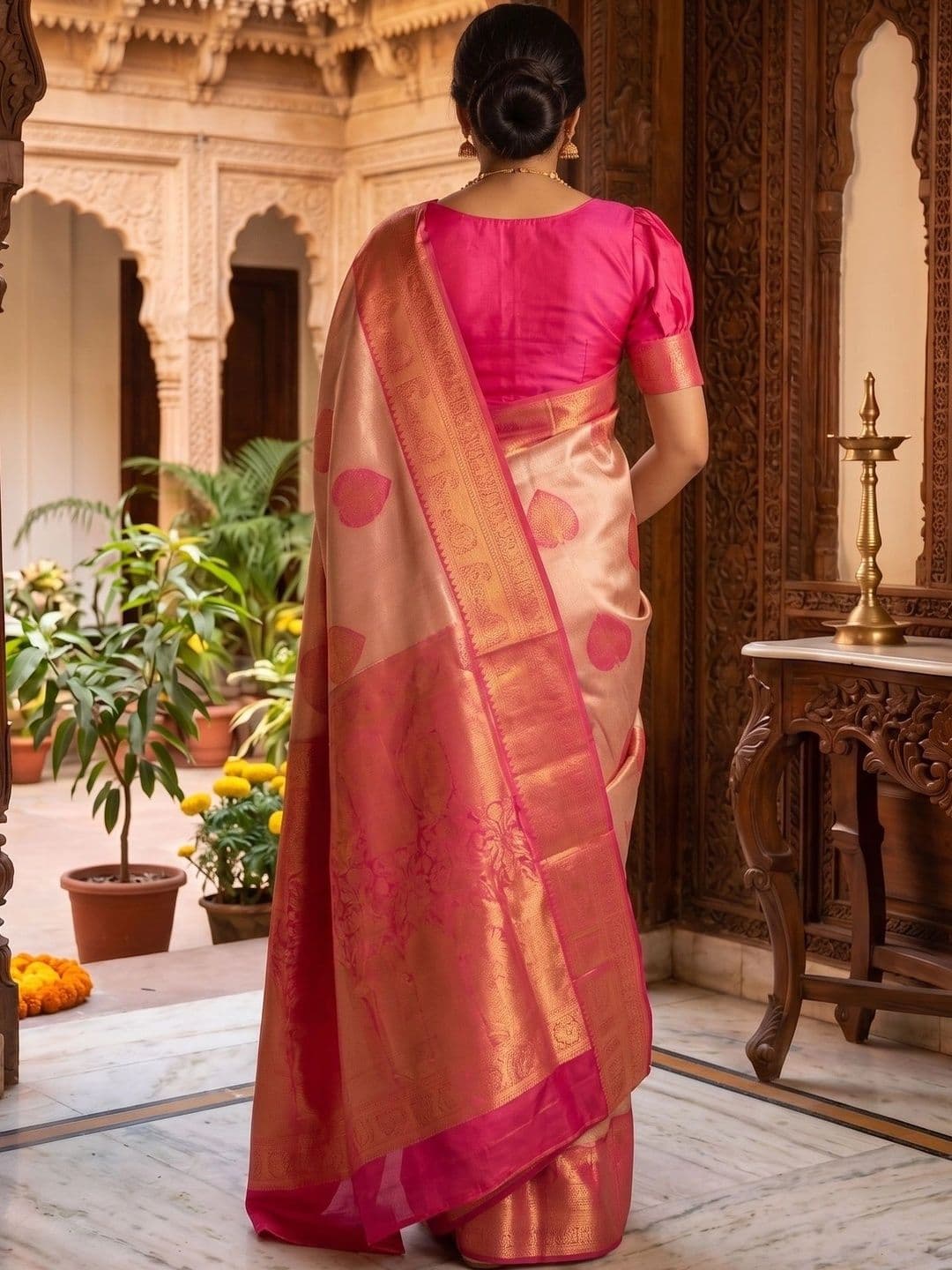 FASHIONIZO Woven Design Zari Art Silk Banarasi Saree thumbnail 6