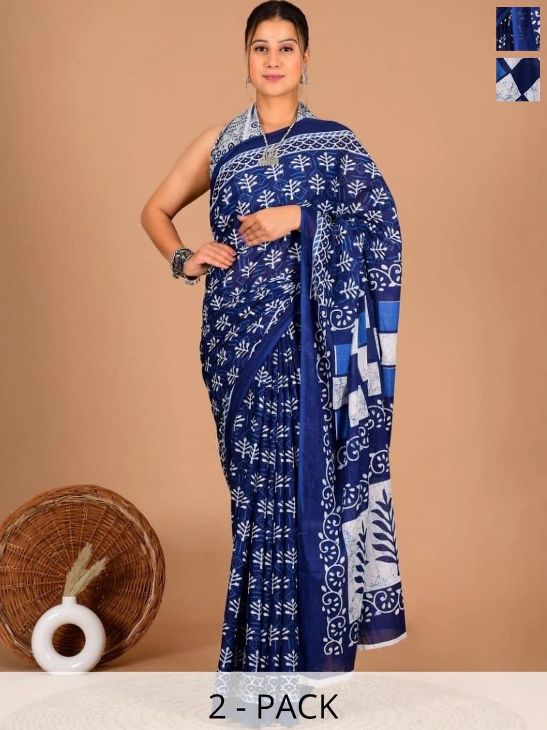 Rashijangidofficial Dabu Pure Cotton Bagru Saree - view 1