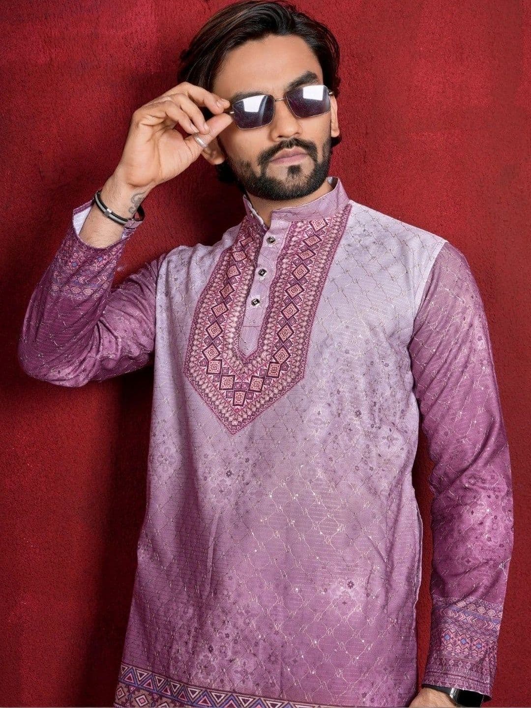 CHARLOTTE GRACIOUS Men Thread Work Kurta thumbnail 2