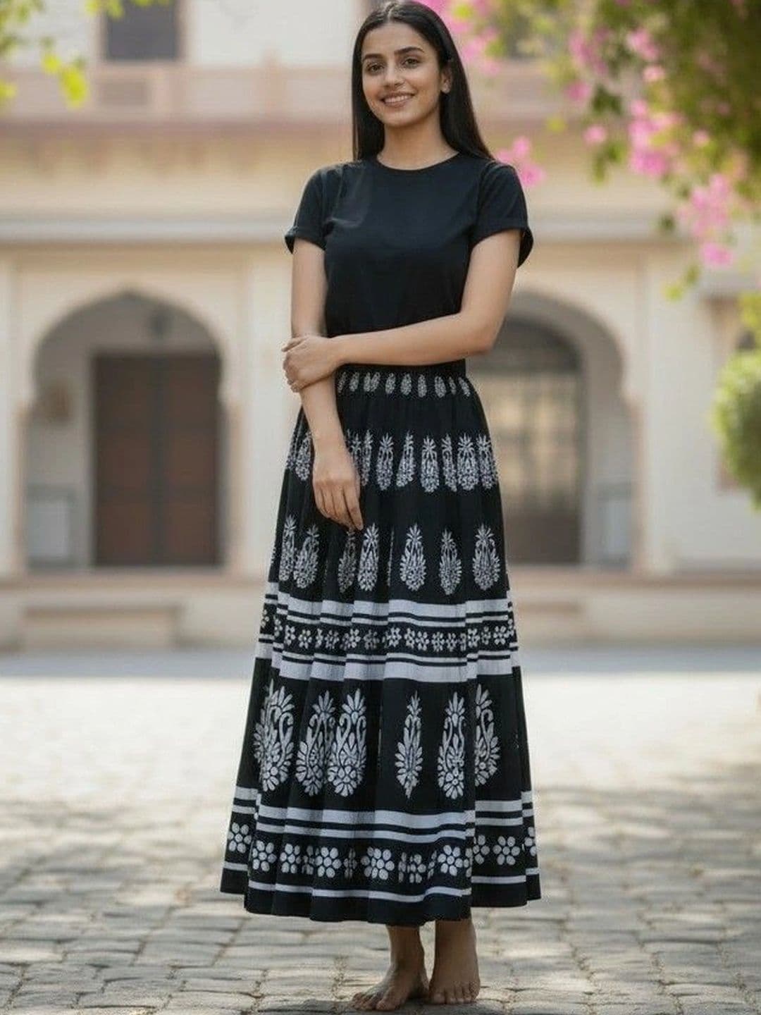 Cot'N Soft Women Pure Cotton Cotton Cambric Paisley Maxi Flared Skirt thumbnail 2
