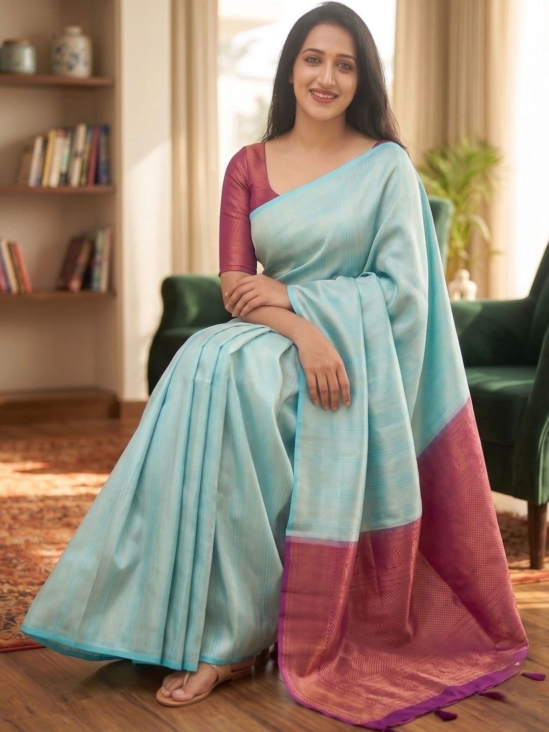 Bhagirath Fashion Woven Design Zari Art Silk Banarasi Saree thumbnail 5