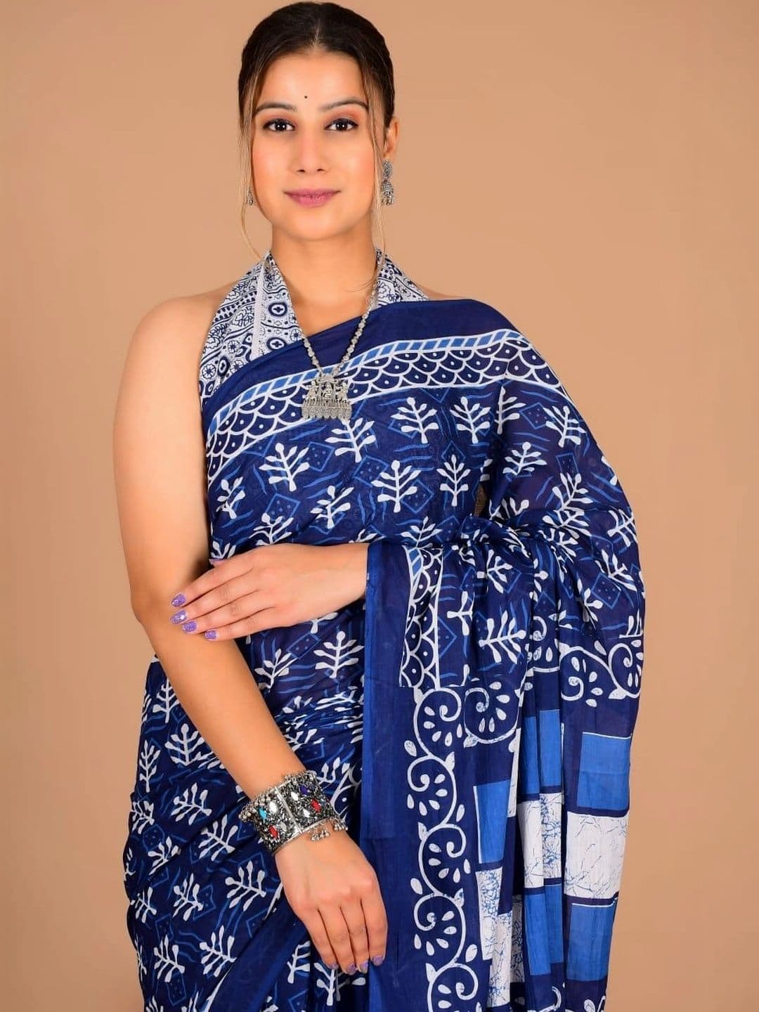 Rashijangidofficial Dabu Pure Cotton Bagru Saree thumbnail 5