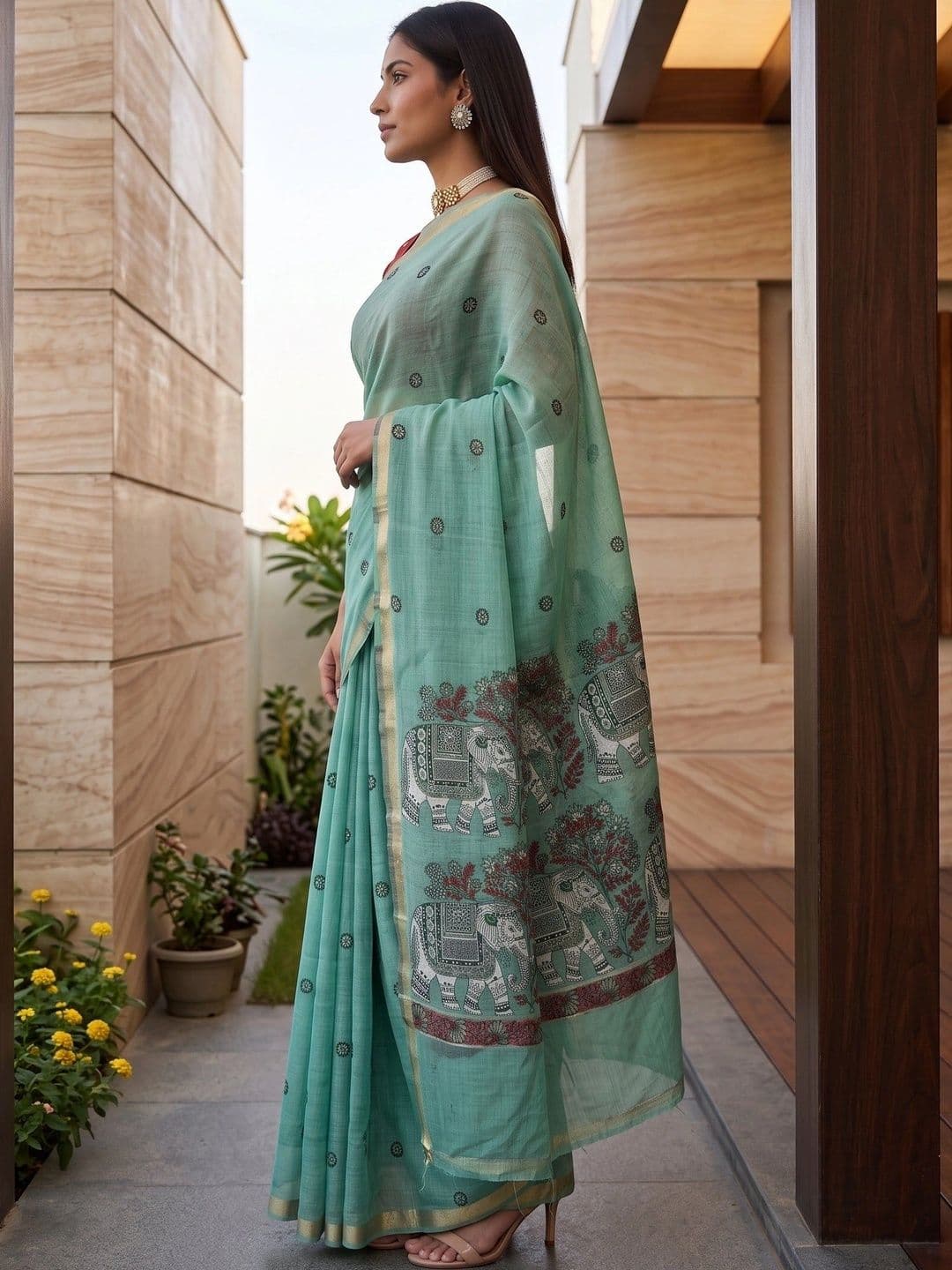 MIMOSA Woven Design Zari Art Silk Banarasi Saree thumbnail 6
