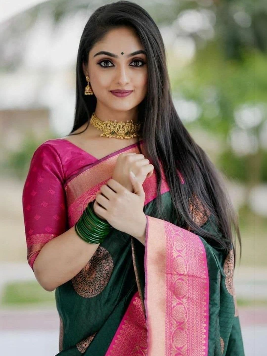 Zimzims Woven Design Zari Art Silk Banarasi Saree thumbnail 7