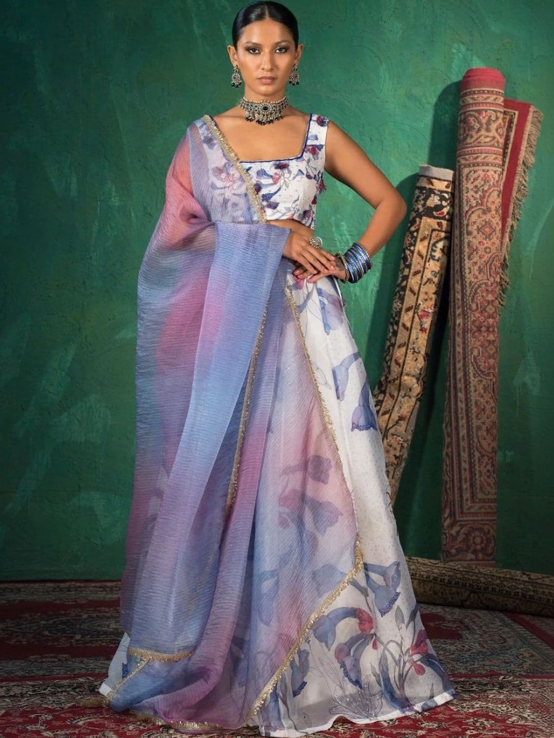 JIVANIS Printed Ready to Wear Lehenga & Blouse With Dupatta - view 1