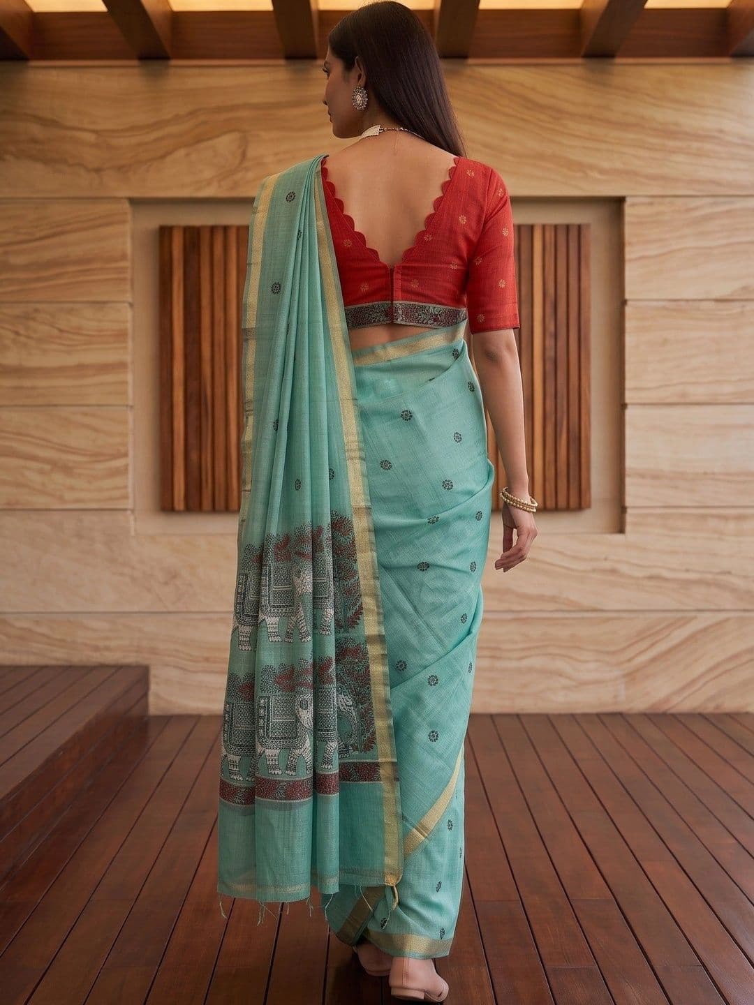 MIMOSA Woven Design Zari Art Silk Banarasi Saree thumbnail 3
