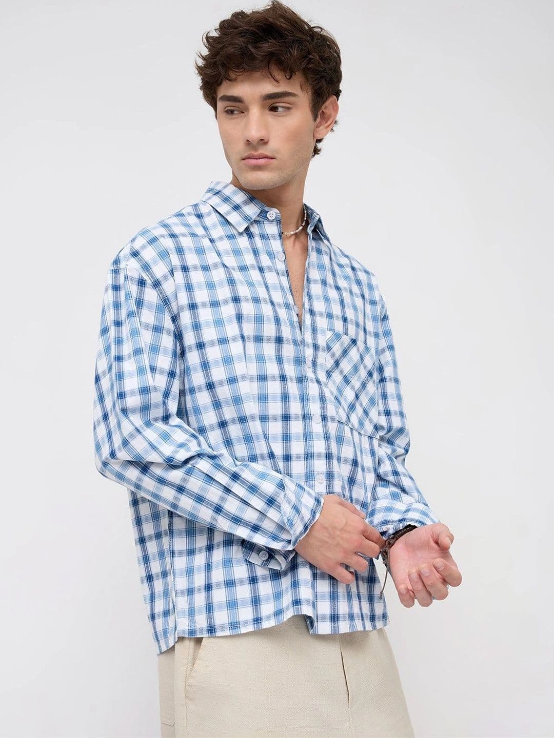 VASTRADO Men Classic Boxy Checked Casual Shirt thumbnail 7